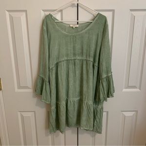 Umgee XL Mint Green Flowy Tiered Tunic